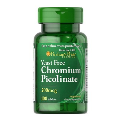 Chromium Picolinate 200 mcg Yeast Free (100 tablets) 000011579 фото