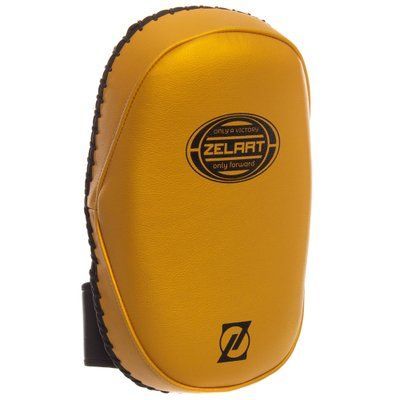 Пады для тайского бокса Тай-пэды из PU (1шт) ZELART BO-1364 (р-р 33x20x11см, цвета в ассортименте) BO-1364_Золотой-черный фото