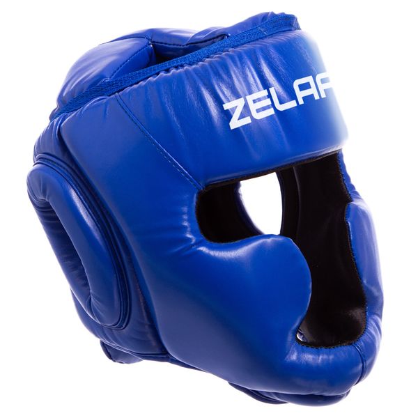 Шлем боксерский с полной защитой PU Zelart BO-6001 (р-р М-XL, цвета в ассортименте) BO-6001_Синий_L фото