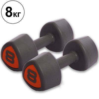 Гантели цельные профессиональные Record TA-0930-8 (2х8кг) (PU покрытие, цена за 2шт) LKDB-804 TA-0930-8 фото