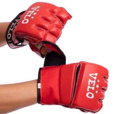 Перчатки для смешанных единоборств MMA кожаные VELO ULI-4026 (р-р S-XL, цвета в ассортименте) ULI-4026_Красный_S фото
