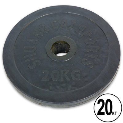 Диски для штанги обгумовані SHUANG CAI SPORTS TA-1449-20B 52мм 20кг чорний TA-1449-20B фото