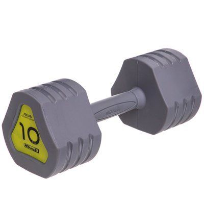 Гантель покриття TPU Zelart TA-2678-10 1шт 10кг сірий TA-2678-10 фото