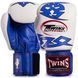 Перчатки боксерские кожаные на липучке TWINS FBGVL3-28 (р-р 12-16oz, цвета в ассортименте) FBGVL3-28_Синий-белый_12_унции фото