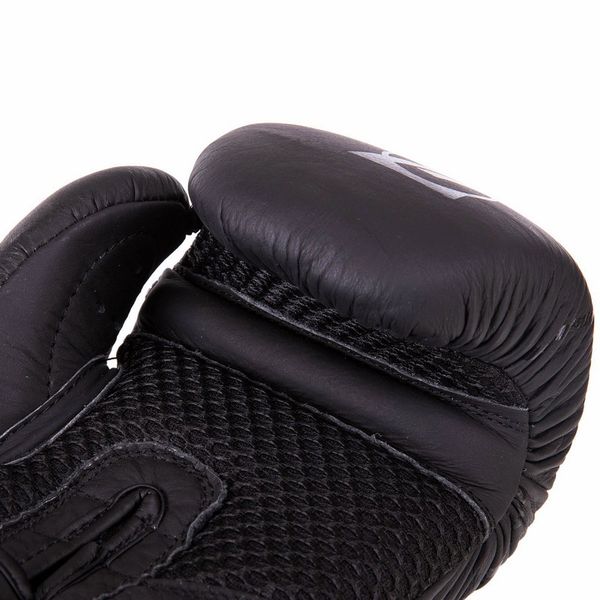 Перчатки боксерские кожаные на липучке Zelart VL-3149 10-12 унций VL-3149_Черный_12_унции фото