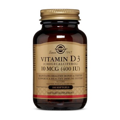 Vitamin D3 10 mcg (400 IU) (100 softgels) 000016913 фото