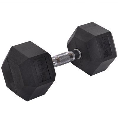 Гантель цільна шестигранна Zelart TA-2679-12_5 1шт 12,5кг чорний TA-2679-12_5 фото