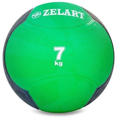 М'яч медичний медбол Zelart Medicine Ball FI-5121-7 7кг зелений-чорний FI-5121-7 фото