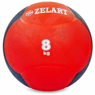 М'яч медичний медбол Zelart Medicine Ball FI-5121-8 8кг червоний-чорний FI-5121-8 фото