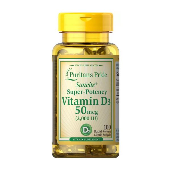 Vitamin D3 50 mcg (2000 IU) (100 softgels) 000011597 фото