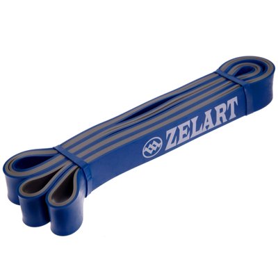 Резина для подтягиваний двухслойная (лента силовая) Zelart FI-0911-5 DUAL POWER BAND (размер 2080x29x4,5мм, жесткость S, цвета в ассортименте) FI-0911-5_Синий фото