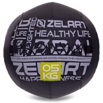 Мяч набивной для кроссфита 5кг Zelart FI-2637-5 (MD1293-5) (PVC, PP, резина, d-35см, черный) FI-2637-5 фото