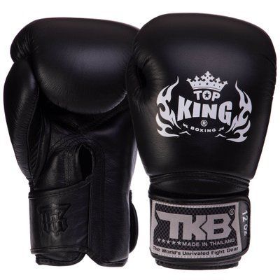 Перчатки боксерские кожаные на липучке TOP KING Super TKBGSV (р-р 8-18oz, цвета в ассортименте) TKBGSV_Черный_8_унции фото