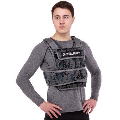Жилет обважнювач з регульованою вагою Zelart WEIGTH VEST TA-7806-20 вага-2-20кг камуфляж TA-7806-20 фото
