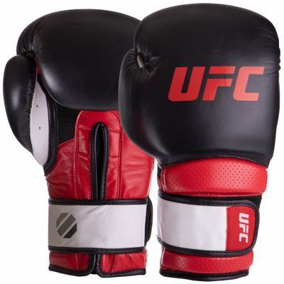 Перчатки боксерские кожаные UFC PRO Training UHK-69992 (размер 18oz, красный-черный) UHK-69992 фото