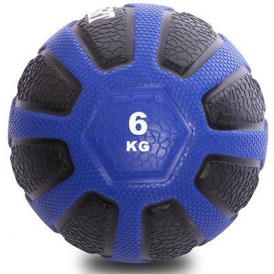 М'яч медичний медбол Zelart Medicine Ball FI-0898-6 6кг чорний-синий FI-0898-6 фото