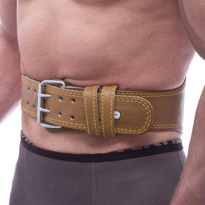 Пояс атлетический кожаный FAIRTEX 161074 (ширина-6in (15см), р-р S-XL, с подкладкой для спины, черный-коричневый) 161074_M фото