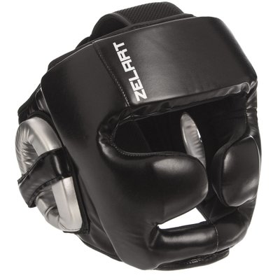 Шлем боксерский с полной защитой PU ZELART BO-1355 (р-р M-XL, цвета в ассортименте) BO-1355_Черный_M фото