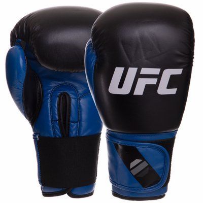 Перчатки боксерские PU UFC PRO Compact UHK-75002 (PU, размер L, синий-черный) UHK-75002 фото
