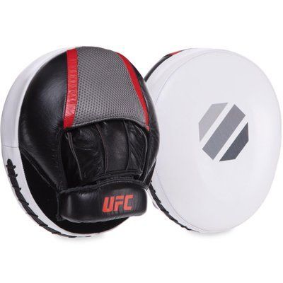Лапа Пряма кругла для боксу та єдиноборств UFC PRO Air UCP-75343 25,5х21,5х6см 2шт чорний-білий UCP-75343 фото