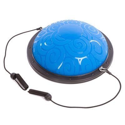 Балансировочная платформа BOSU с двумя эспандерами SPOINT FI-1926 (пластик, PVC, h-22см, d-58см, 2300гр, насос, цвета в ассортименте) FI-1926_Синий фото