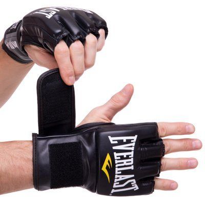 Перчатки для смешанных единоборств MMA кожаные EVERLAST PRO STYLE EV7778 (р-р S-XL, черный) EV7778_Черный_S-M фото