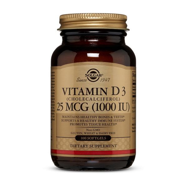 Vitamin D3 25 mcg (1000 IU) (100 softgels) 000016878 фото