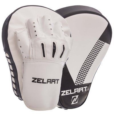 Лапа Вигнута для боксу та єдиноборств ZELART BO-1338 25x19x4см 2шт кольори в асортименті BO-1338_Черный-белый фото