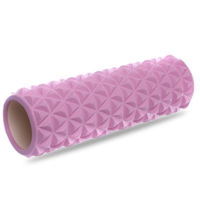 Роллер для занятий йогой и пилатесом (ролик мфр) SP-Sport Triangle l-45см FI-8376 (d-14см, l-45см, цвета в ассортименте) FI-8376_Розовый фото