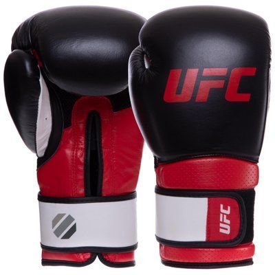 Перчатки боксерские кожаные UFC PRO Training UHK-69991 (размер 16oz, красный-черный) UHK-69991 фото