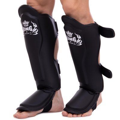 Защита голени и стопы Муай Тай, ММА, Кикбоксинг кожаная TOP KING Pro TKSGP-SL (р-р S-XL, цвета в ассортименте) TKSGP-SL_Черный_S фото