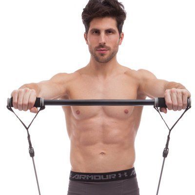 Палиця гімнастична з еспандерами та кріпленням на двері PRO-SUPRA DOOR GYM SET FI-501A l-74-125см чорний-сірий FI-501A фото