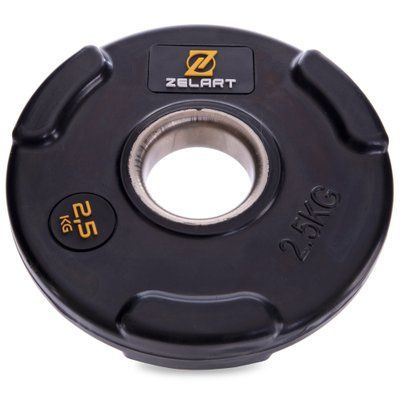 Диски для штанги обгумовані Zelart TA-2673-2_5 51мм 2,5кг чорний TA-2673-2_5 фото