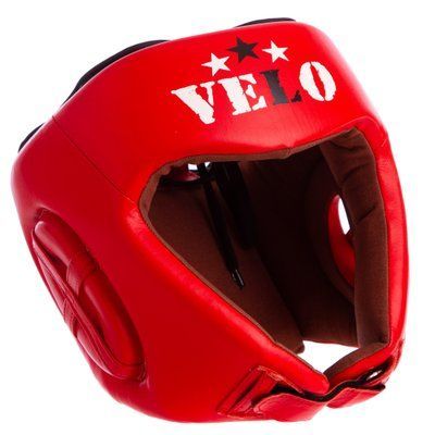 Шлем боксерский профессиональный кожаный AIBA VELO 3080 (р-р S-XL, цвет красный) 3080_L фото