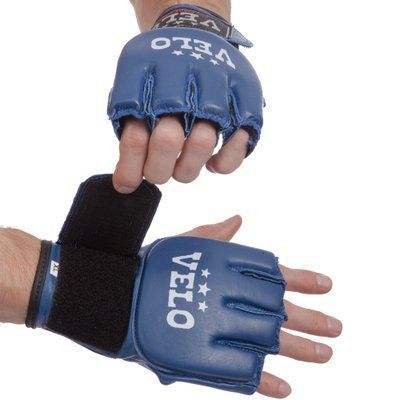 Рукавиці для змішаних єдиноборств MMA шкіряні VELO ULI-4024 S-XL кольори в асортименті ULI-4024_Синий_S фото