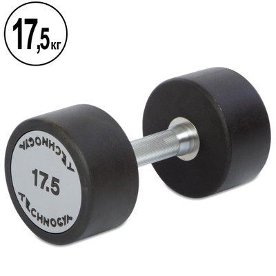 Гантель цілісна професійна TECHNOGYM TG-1834-17_5 1шт 17,5кг чорний-сірий TG-1834-17_5 фото