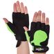 Перчатки для фитнеса ZELART SB-161740 (PL, PVC,открытые пальцы, р-р XS-M, черный-зеленый) SB-161740_Черный-зеленый_XS фото