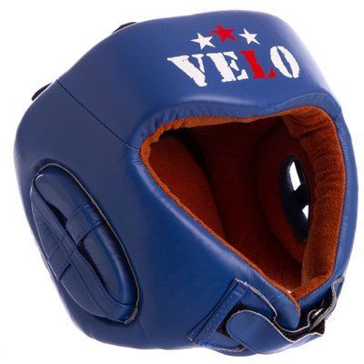 Шлем боксерский профессиональный кожаный AIBA VELO 3081 (р-р S-XL, цвет синий) 3081_L фото