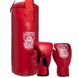 Боксерский набор детский (перчатки+мешок) LEV LV-4686 (PVC, мешок h-40см, d-15см, цвета в ассортименте) LV-4686_Красный фото