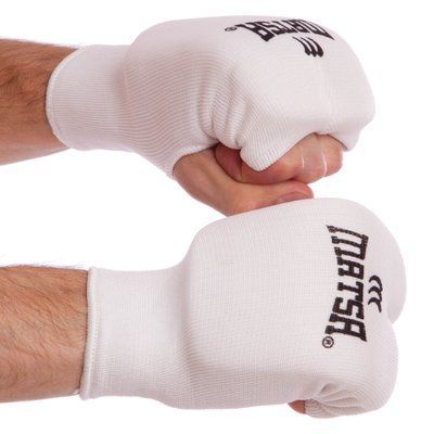 Накладки (перчатки) для каратэ MATSA MA-0009-W (PL, хлопок, эластан, р-р XS-XL, белый) MA-0009-W_L фото