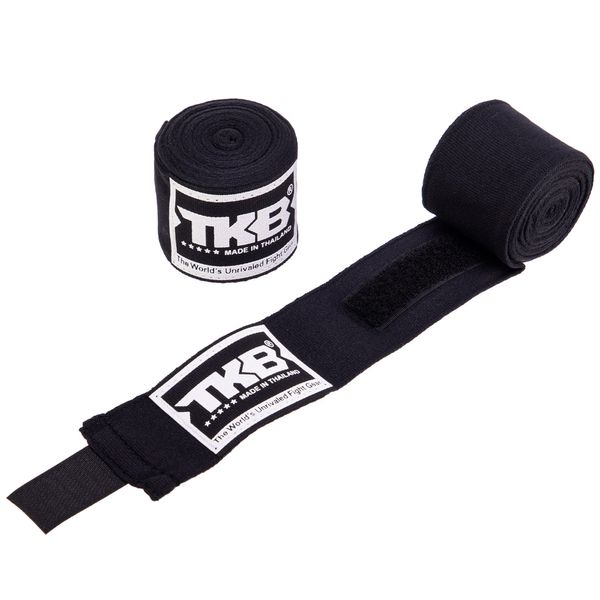 Бинты боксерские (2шт) хлопок с эластаном TOP KING Hand Wraps (l-4м, цвета в ассортименте) TKHWR-01_Черный фото