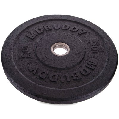 Бамперные диски для кроссфита Bumper Plates резиновые d-51мм Zelart TA-2676-5 5кг (MD1036-5) (черный) TA-2676-5 фото