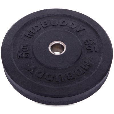 Диски (блини) бамперні для кросфіту Zelart Bumper Plates TA-2676-15 51мм 15кг чорний TA-2676-15 фото