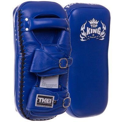 Пады для тайского бокса Тай-пэды из натуральной кожи (2шт) TOP KING Extreme TKKPE-XL (поддержка для рук, р-р XL 39х20х11см, на липучке,цвета в ассорт) TKKPE-XL_Синий фото