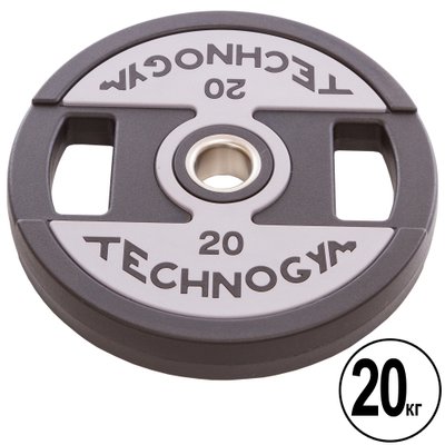 Блины (диски) полиуретановые с хватом и металлической втулкой d-51мм TECHNOGYM TG-1837-20 20кг (черный) TG-1837-20 фото