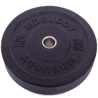 Диски (блини) бамперні для кросфіту Zelart Bumper Plates TA-2676-25 51мм 25кг чорний TA-2676-25 фото