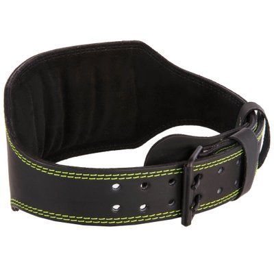 Пояс атлетический кожаный Zelart VL-3349 (кожа, ширина-6in (15см), размер M-XXL длина 110-125см, с подкладкой для спины, черный) VL-3349_L фото