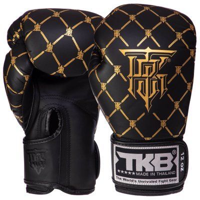 Перчатки боксерские кожаные TOP KING Chain TKBGCH (размер 8-16oz, цвета в ассортименте) TKBGCH_Черный-золотой_8_унции фото