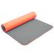 Коврик для фитнеса и йоги TPE+TC 6мм двухслойный SP-Planeta FI-3046 (размер 183x61x0,6см, цвета в ассортименте) FI-3046_Оранжевый-серый фото