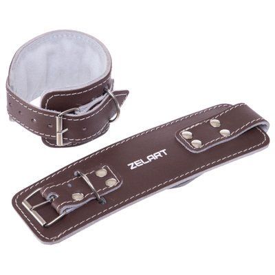 Манжет (ремень) для силовой тяги на голень и запястье ZELART SB-165195 (длина-см, ширина-см, коричневый) SB-165195 фото